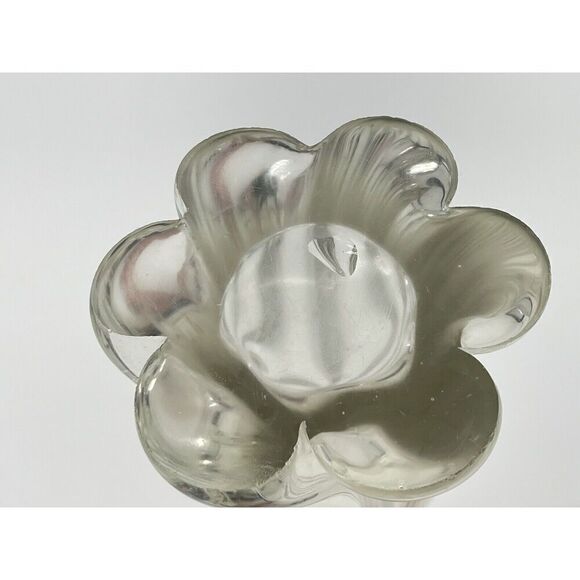 Vintage Clear Glass Swung Stretch Twist Vase Ruffle Top 11.5” Mid Century MCM - Picture 4 of 6